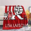 1 шт. Фланелевое одеяло с принтом Лисы Ларсон, Высокое качество, Для всех сезонов, Декор для дома, Тепло и уют, Идеально для рождественских подарков