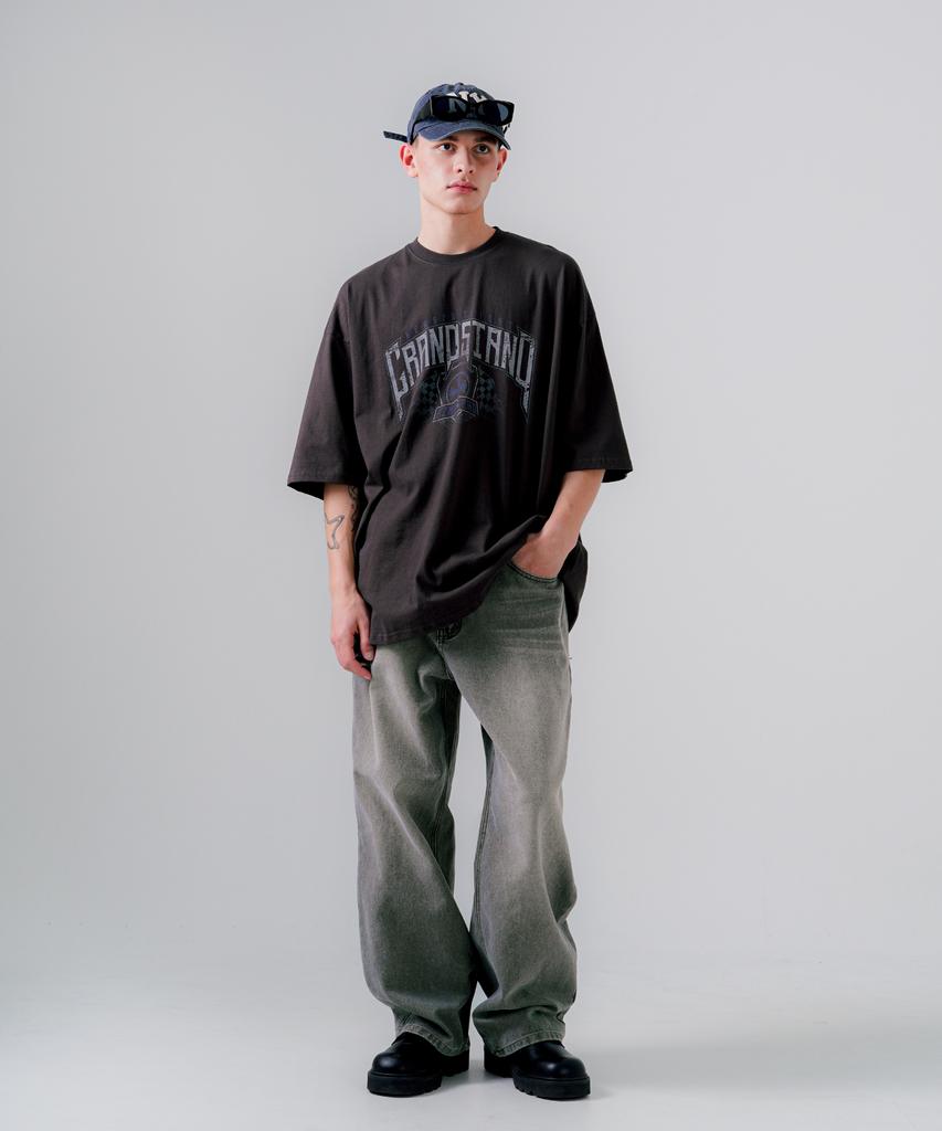 EZKATON Burnett Pigment Wide Pants Khaki Mmlp6783