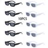 10 PCS Square SunGlasses Decorative And Fashionable Glasses Suitable For Daily Travel And Play Shades Beach Accessories