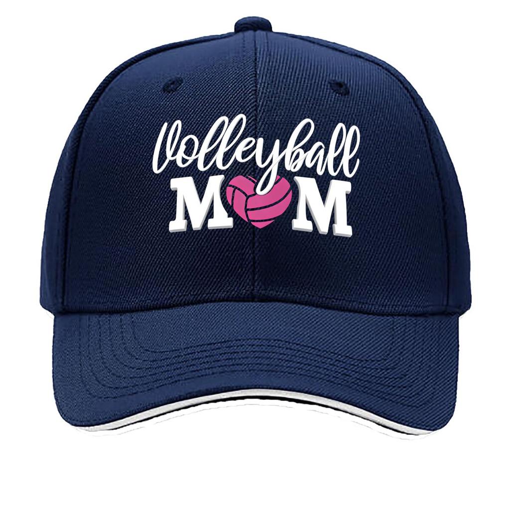 Volleyball Mom Love Heart Volleyball Baseball Cap Adjustable Breathable Golf Hat for Women Fashion Sandwich Baseball Cap