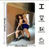 Classic Two Women Blue Black Wall Art Iron Metal Sign x Inch Home Decor Gift