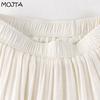 MOJTA Mid Skirt Spring Summer Women's Elastic High Waist Skirt A-line Skirt