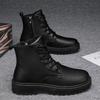 Chef Men's Shoes Autumn Non-slip Waterproof Kitchen High-top Leather Boots Black Casual Leather Shoes Summer Sports Martin Trendy Shoes
