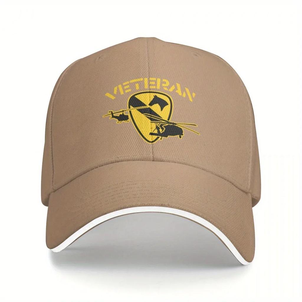Air Cavalry Division Veteran Baseball Cap - Unisex Black Designer Sun Hat with Logo, Lightweight Polyester