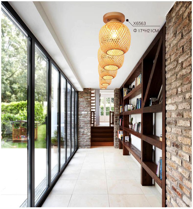Японская бамбуковая потолочная лампа в китайском стиле, плетеная из ротанга, подвесной светильник, потолочная лампа, декор для дома, кафе, бара, ресторанное освещение