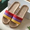 Linen Sandals for Home Use, Thick Soled Grass Woven Rattan Woven for Men and Women, Indoor Non Slip and Odorless Feet, Summer