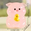 1Pcs Luminous Cartoon Pig Model Lovely Glow In Dark Display Stand Bookshelf Desk Decoration Micro Landscape Figure