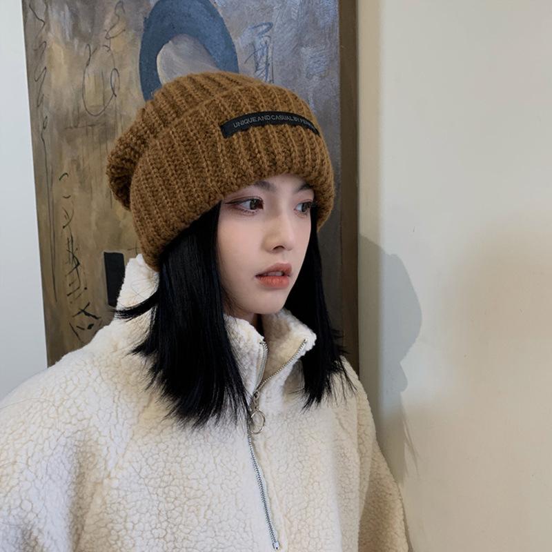 Зимние шапки для женщин, утепленные вязаные шапки с защитой ушей, двухсторонние шапки с ворсом, шерстяные шапки, мягкая теплая шапка