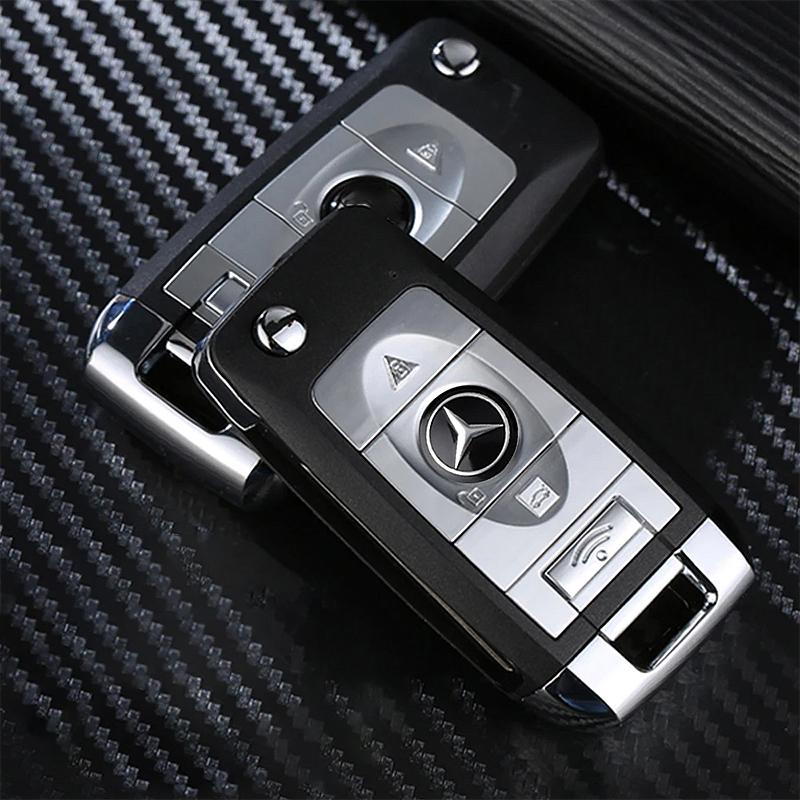CRL1 5/10Pcs 14MM Car Key Shell Emblem Sticker Auto Remote Accessories For Mercedes Benz AMG W203 W206 W220 W205 W211 W212 W201 W168