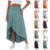 Midi Skirts For Women,Daily Elegant Skirt Split Wrap Asymmetric Stretch High Waist Draped Skirt