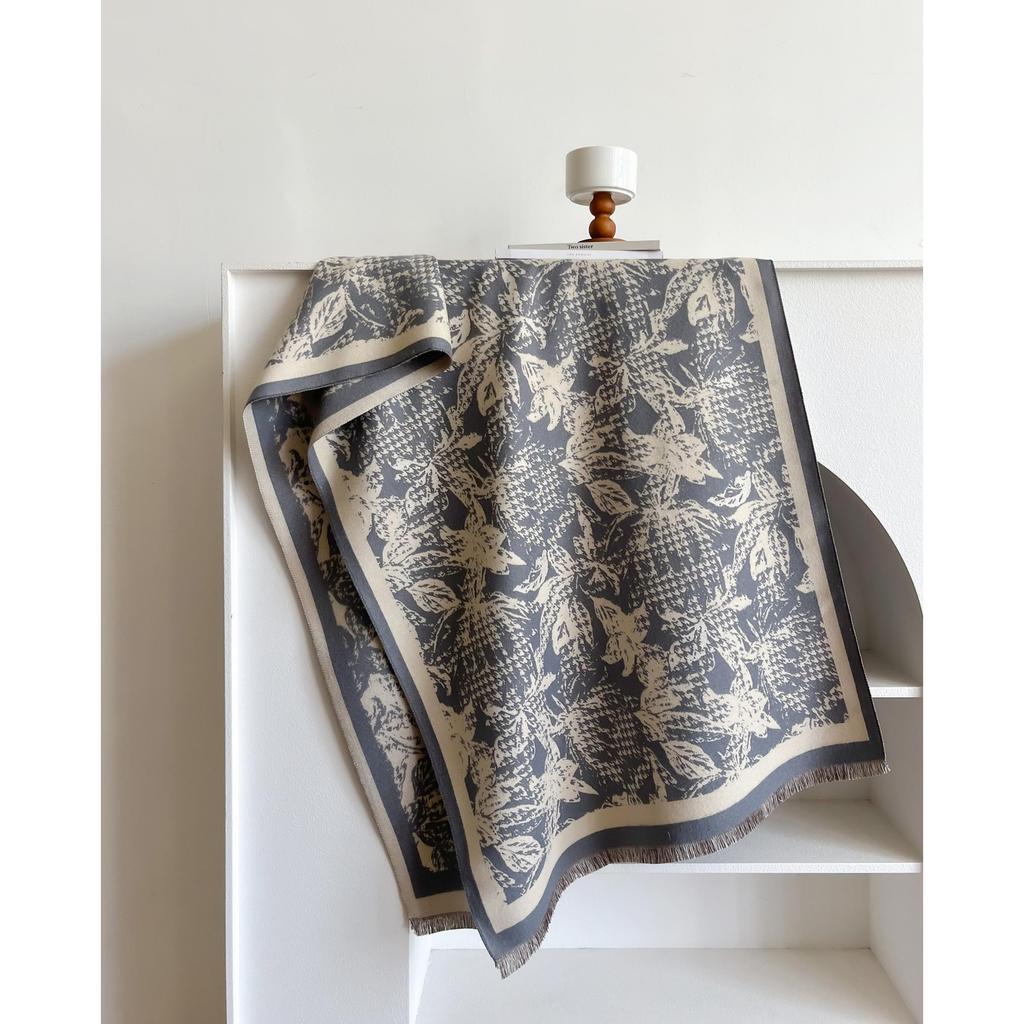 Women Houndstooth Pashmina Scarves Fringe Wrap Winter Warm Fashion Brands Designer Cashmere Two-Sided Scarf Blanket Soft Shawls