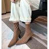 Pointed Short Boots Women's 2024 New Coffee High Heels Elastic Socks Boots Autumn and Winter Velvet Bare Boots Thin Heels Thin Boots