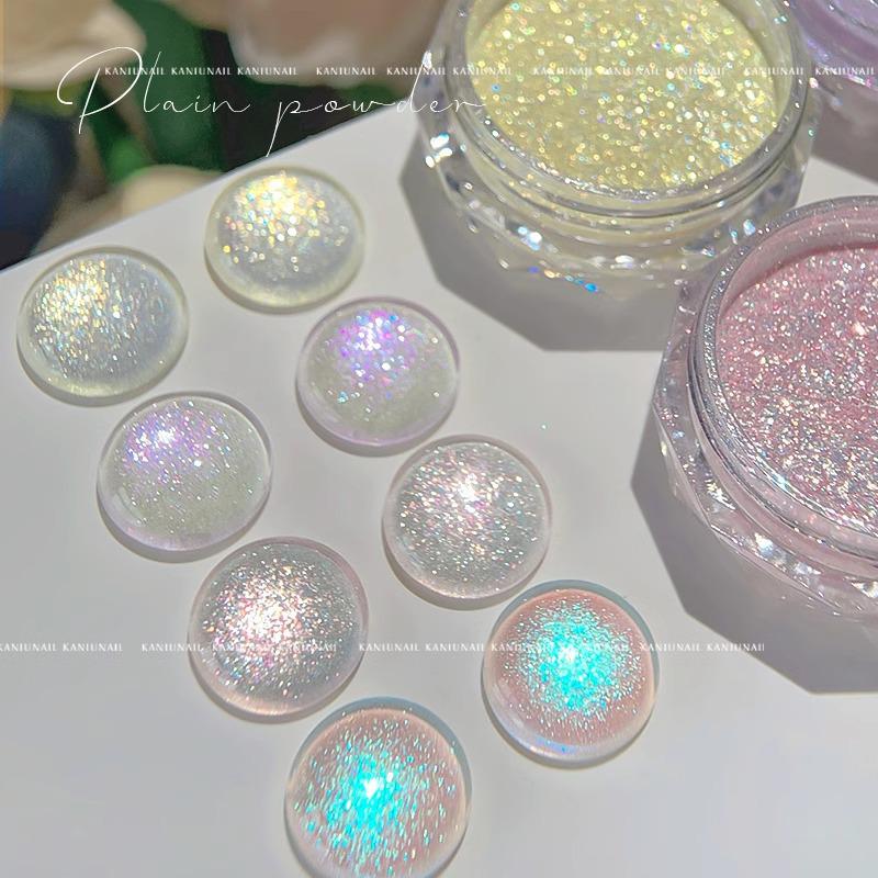 Фееричная мерцающая пудра для ногтей - Ледяной прозрачный нюдовый хайлайтер для ногтей салонного качества