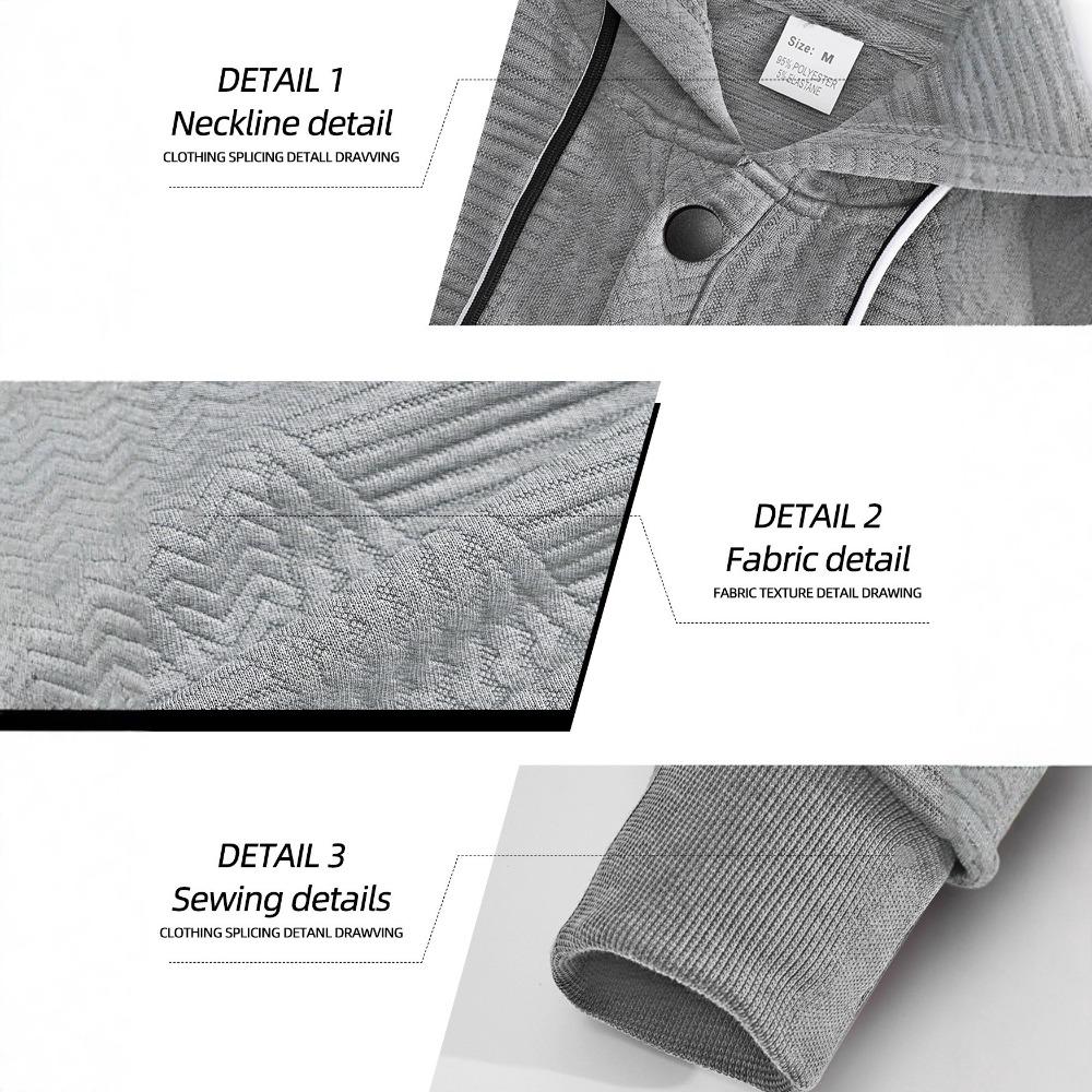 New Style Pullover Sweatshirt - Solid Colour Casual Sports Loose-Fit Trendy Long-Sleeved Hooded Sweatshirt for Men