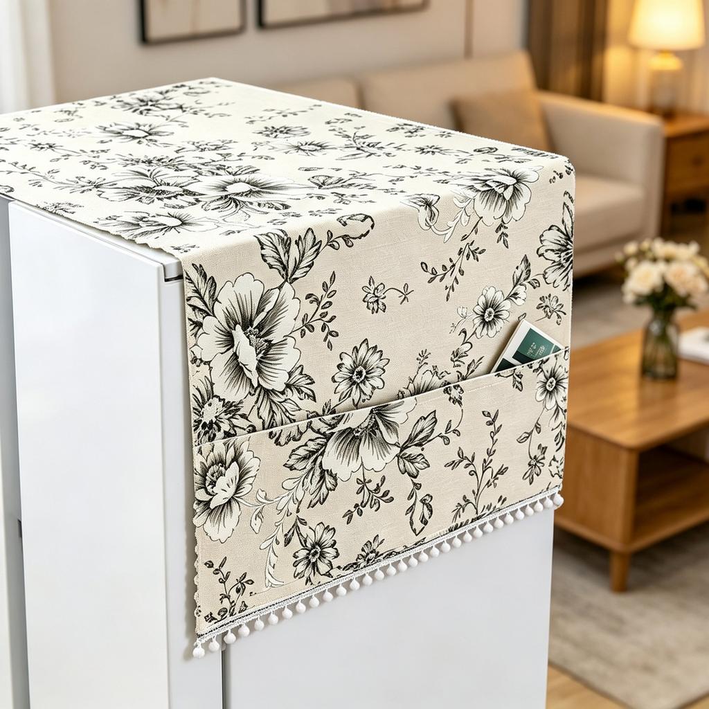 70X170cm Cotton Linen Multi Functional Refrigerator Dust Cover