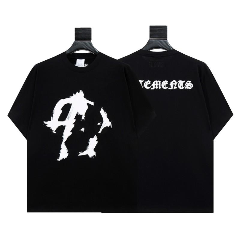 Unisex Oversized Vintage Washed Cotton Tee With Embroidered Letter Print Casual T-Shirt