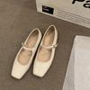 Ретро квадратный носок, неглубокий вырез, туфли-лодочки, женские 2024 новые весна-осень, корейская версия, нежный сказочный стиль, толстый каблук, туфли Мэри Джейн