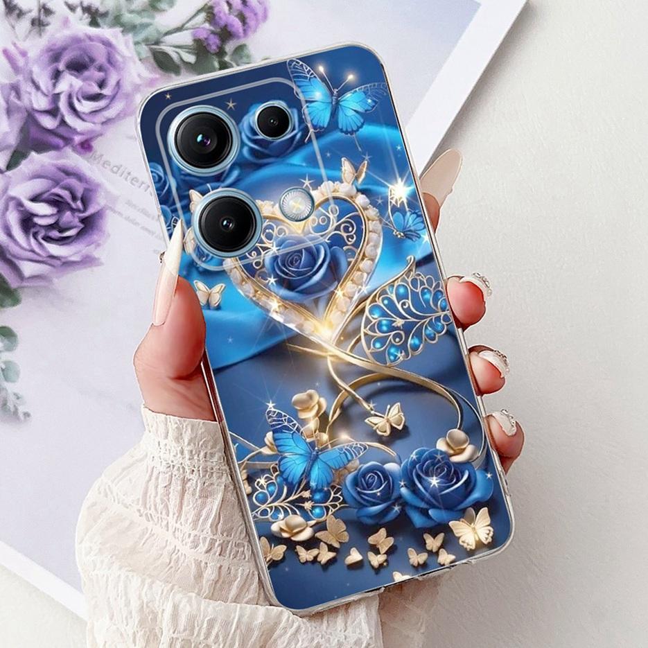 For Xiaomi Redmi Note 14S Case Stylish Butterfly Painted Cover 6.67'' Soft Silicone Phone Case For Redmi Note 14S Note14S Bumper