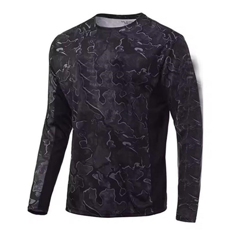 Mens UPF 50 Quick-Dry Bamboo Fiber Fishing Shirt Lightweight Sun Protection Long Sleeve Tee Outdoor Activities