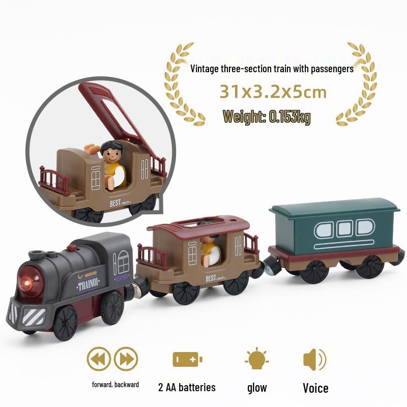 Electric Ride-On Train Set for Kids - Compatible with Thomas Brio Mi Rabbit Wooden Tracks