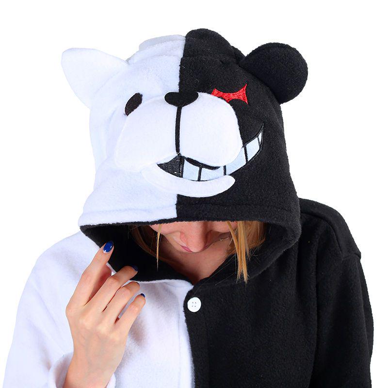 Danganronpa Monokuma Cosplay Adult Onesie Women Men Unisex Sleepwear Kigurumi Jumpsuit Pajamas Halloween Christmas
