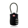 TSA Lock Padlock Security Goods 3 Digit Dial Lock Wire Type Travel Suitcase Overseas Airport Luggage Handbag Rucksack PIN Anti-Theft (Black) [Item]