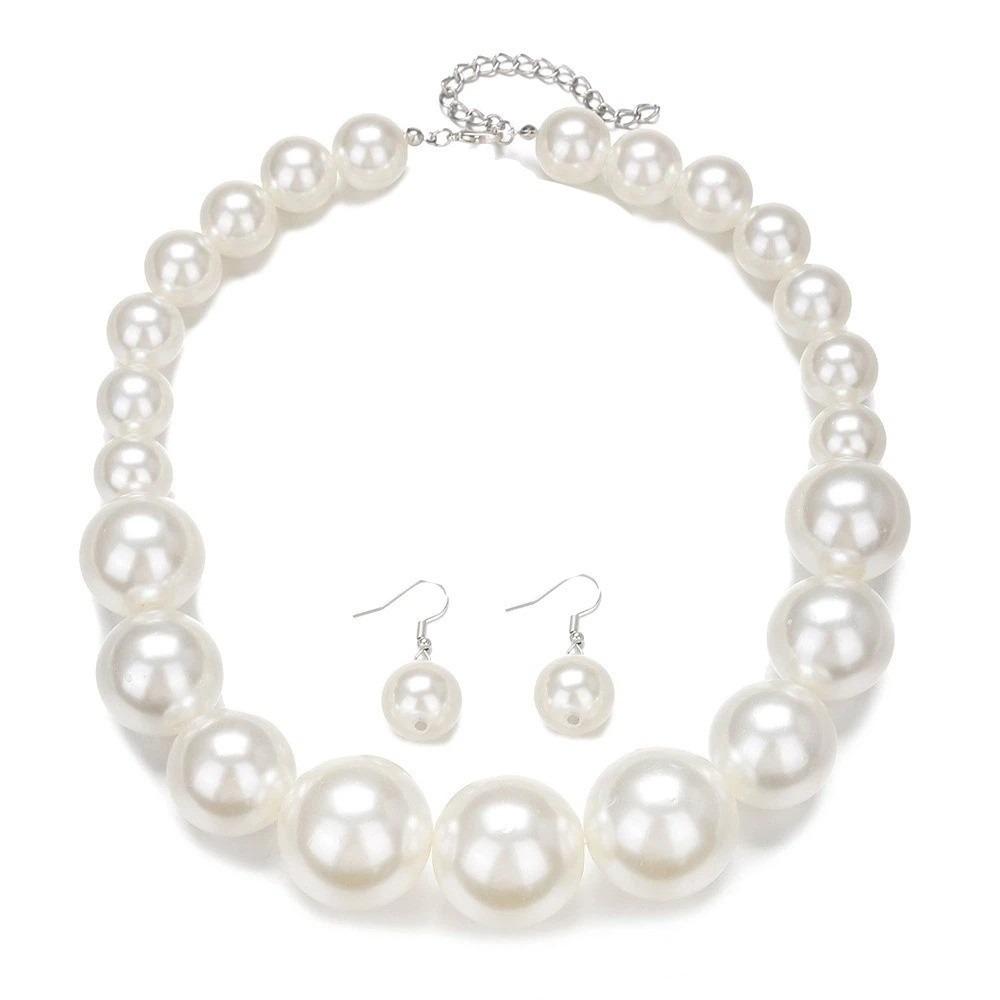 3 pcs/set Exaggerated Jewelry Set Gradient Size Drop Earrings Necklace Earrings Set Women