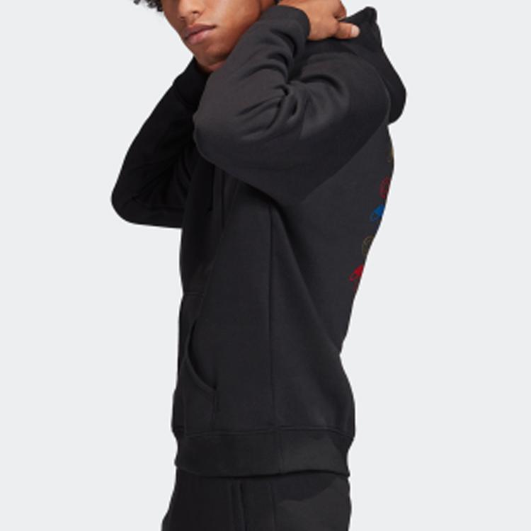 adidas Толстовка Originals Clover Ref/Met с флисовыми мужскими топами, черная FS7348