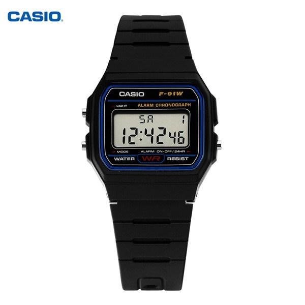 Casio Casio Vintage Square Blue Soldier Waterproof Digital Electronic Watch F91