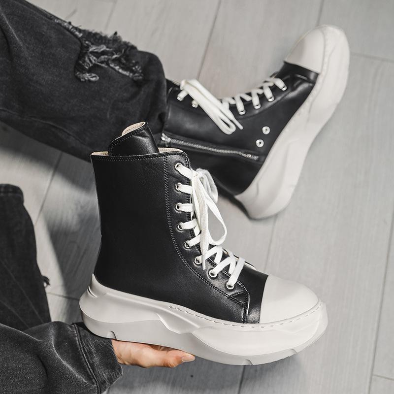 Martin boots high-top board shoes platform ruffian handsome niche high-end side zipper American locomotive boots L