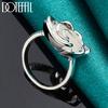 DOTEFFIL 925 Silver Rose Flower Blossoms Ring For Woman Fashion Wedding Engagement Party Gift Charm Jewelry