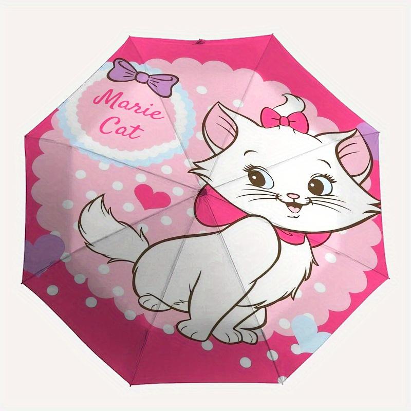 Marie Cat Themed Automatic opening and closing folding umbrella, 8 rib windproof, compact travel design, suitable for all occasion | Fashion