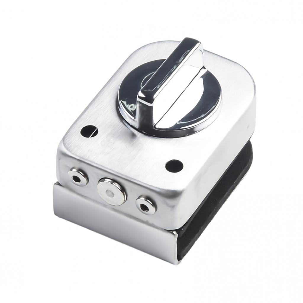 Glass Door Lock Stainless Steel Latch Punch-free Ground Lock Bathroom Balcony