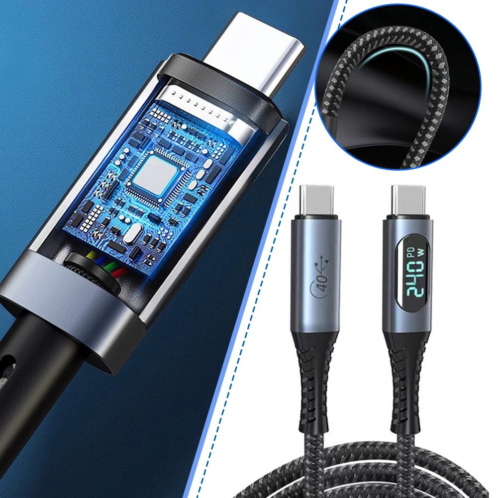 Кабель USB4.0 40 Гбит/с 10 Гбит/с Thunderbolt 4 Type C - C 240 Вт для MacBook Кабель Быстрая зарядка PD Lapt N6U3