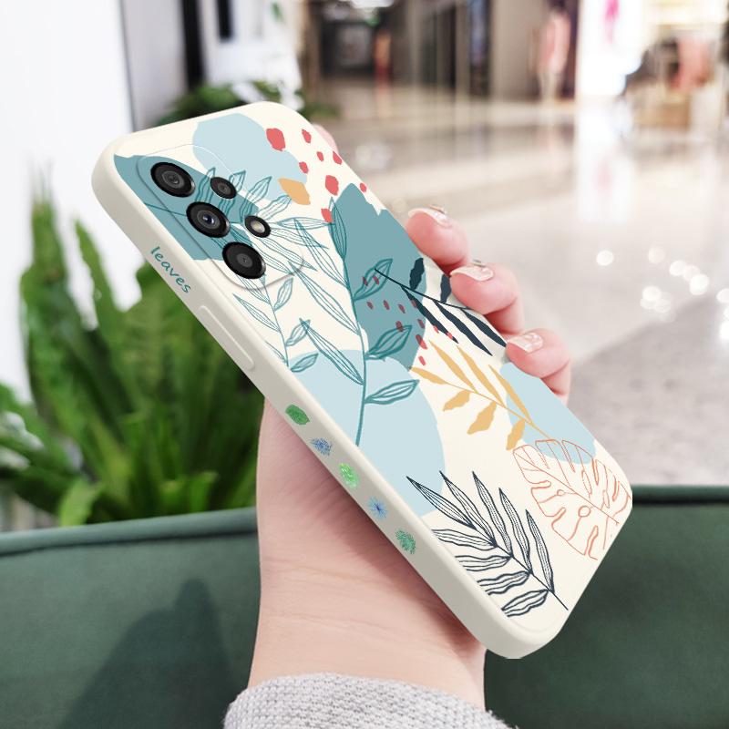 Sparse Leaf Phone Case For Samsung Galaxy A73 A53 A33 A23 A13 A03 A72 A52 A52S A32 A22 A12 A71 A51 A31 A21S 4G 5G Cover