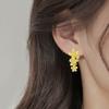 1 Pair Women Drop Earrings Geometric Design Flower Shape Stud