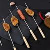 Деревянная вилка для барбекю из нержавеющей стали, игла для гриля на открытом воздухе, палка для гриля с длинной ручкой, шампуры для шашлыка, инструменты для кухни, гаджеты
