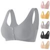 Women's Underwear Front Button Bra With Insert Piece, Large Elastic Vest Style, Large Size Without Steel Ring Bra For Women