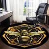 1PC Bee Honeycomb Office Round Area Rug, Mat Suitable For Office, Under Office Chairs Bedroom Living Room Home Decor, Room Deco