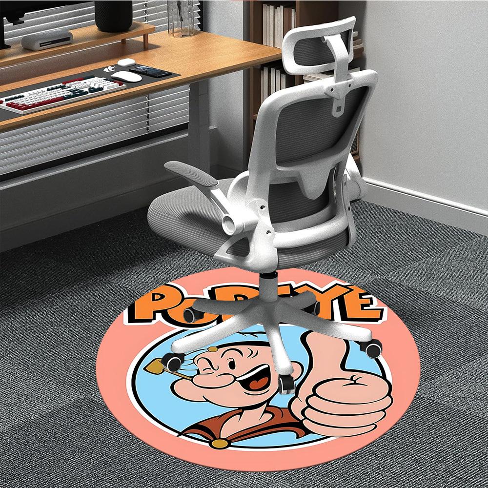 1pc Popeye Logo Office Round Area Rug, Bedroom Living Room Home Decor, Room Deco, Offic a1016064