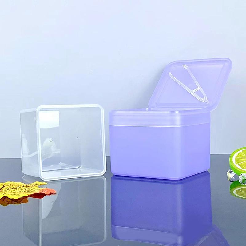 Двухслойная коробка для ватных дисков с пинцетом, контейнер для хранения с широким горлышком и откидной крышкой для дисков для снятия макияжа и инструментов для нейл-арта