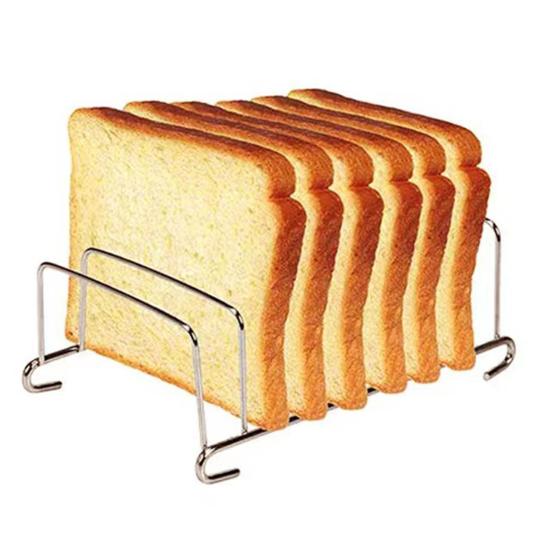 Stainless Steel Toast Rack 8 Slots Bread Cooling Tray Rectangle Toast Holder for Kitchen Rust-Proof Bread Rack for Air Fryer And Outdoor Grilling