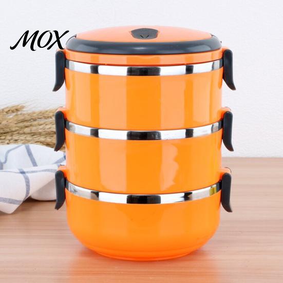 Leak Proof Meal Prep Stackable Insulated Lunch Box with Handle, Stainless Steel Interior Easy Cleaning Outdoor Picnic Food Container Design,