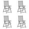 VidaXL Set of 4 Reclining Garden Chairs, Patio Seats, Balcony Chairs, Outdoor Gardening Patio Furniture, 3065517