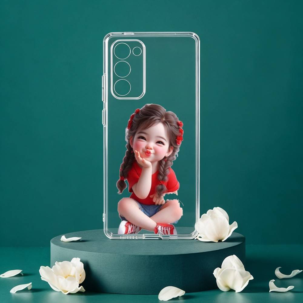 Мультяшный милый чехол для телефона с изображением девочки для Samsung Galaxy S24 S25 S23 S22 S21 Plus S24 S25 Прозрачный чехол