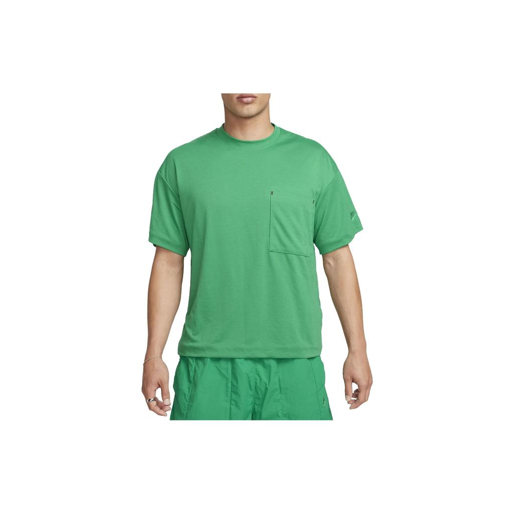 Nike Solid Color Quick-Dry Crew Neck T-Shirt Men Tops Green FB7393-324