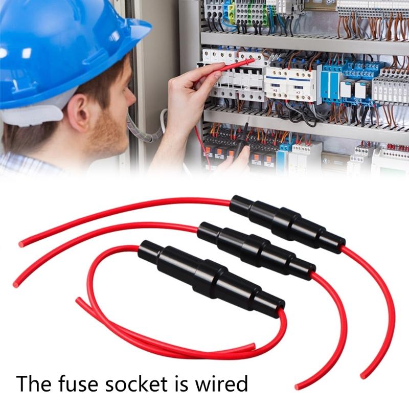 Pack of 10 Glass Fuse Holders ABS & Brass Fuse Tube Socket Universal Glass Fuse Holders Simple Operate for Inspection