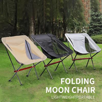 Уличный кемпинговый стул Moon Chair из алюминиевого сплава, переносной складной стул для походов, пикника, рыбалки, табурет со спинкой, домашняя садовая мебель.