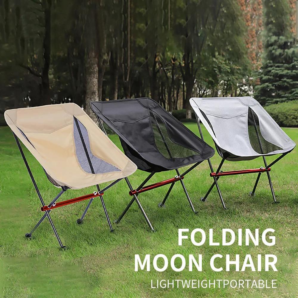 Уличный кемпинговый стул Moon Chair из алюминиевого сплава, переносной складной стул для походов, пикника, рыбалки, табурет со спинкой, домашняя садовая мебель.