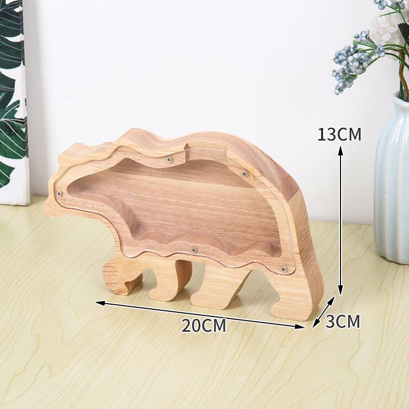 Деревянная и акриловая копилка для детей с алфавитом - прозрачный дизайн животных